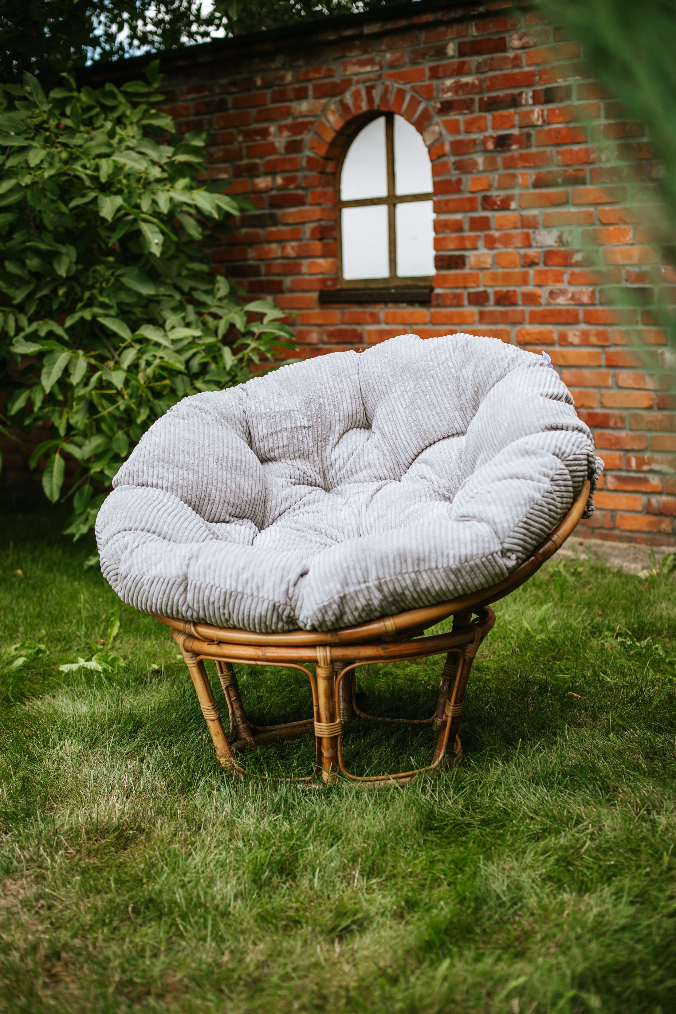 Poduszka Okrągła na Papasan Sztruks