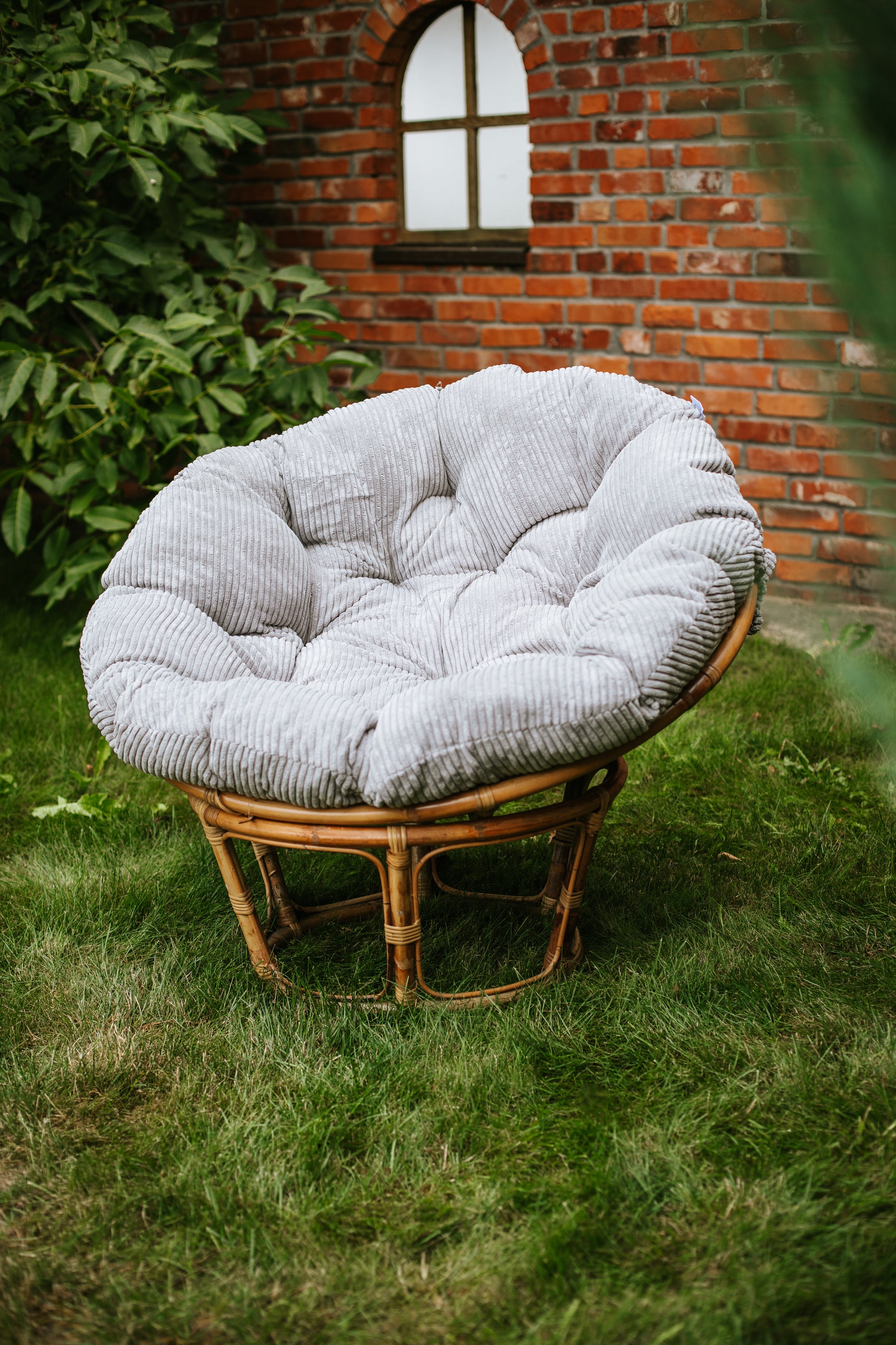 Poduszka Okrągła na Papasan Sztruks