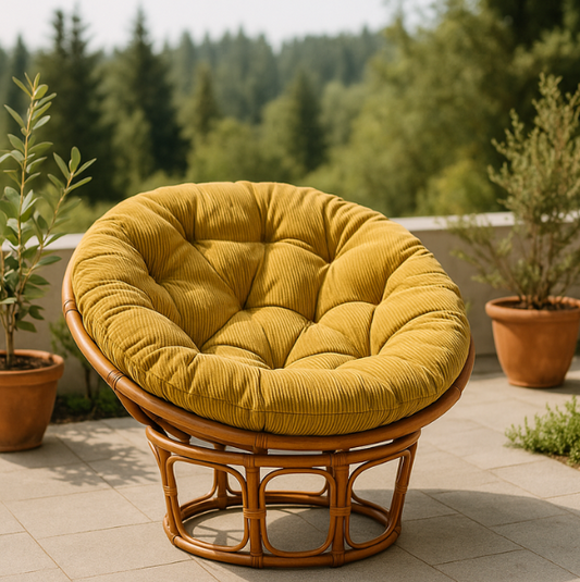 Poduszka Okrągła na Papasan Sztruks