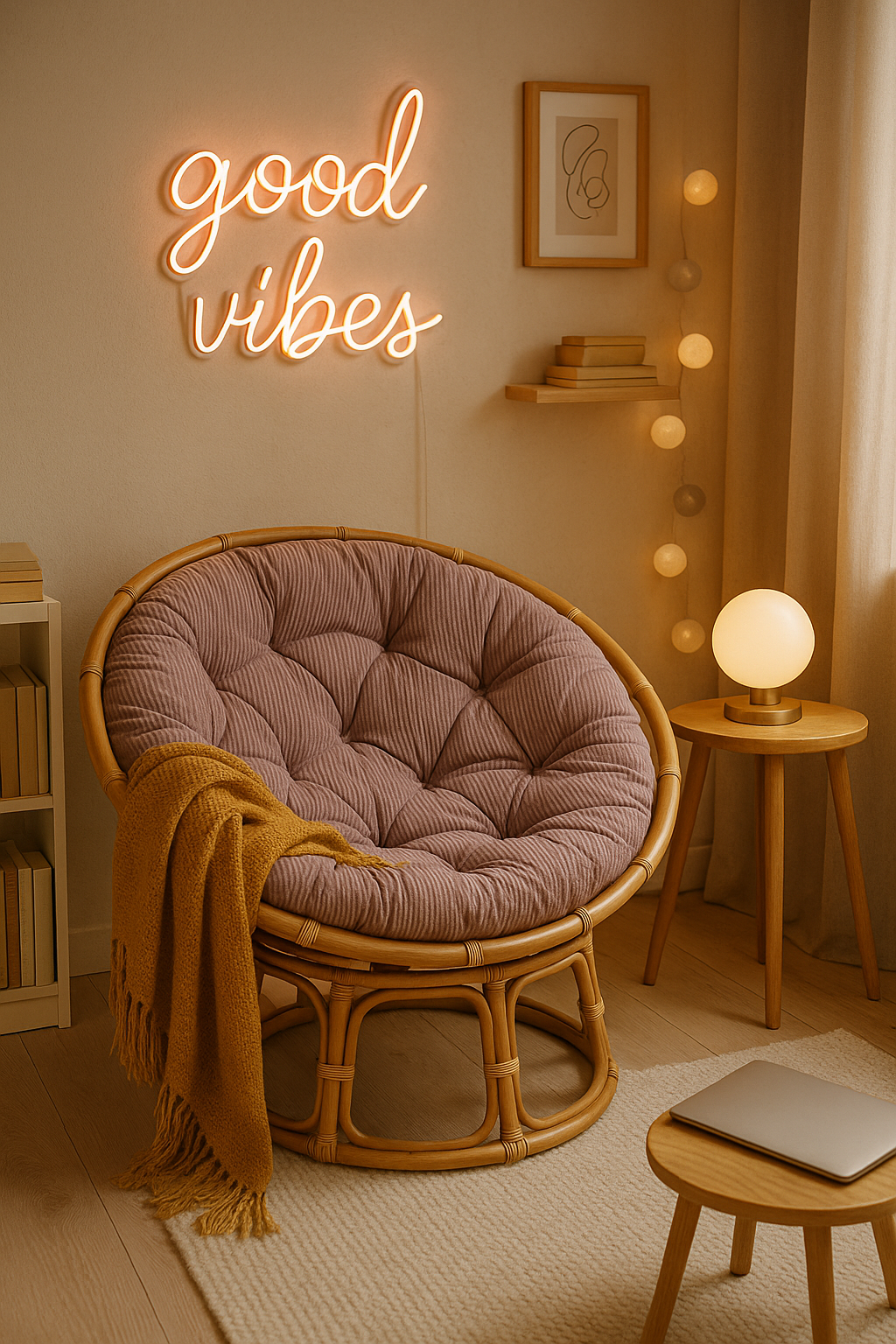 Poduszka Okrągła na Papasan Sztruks