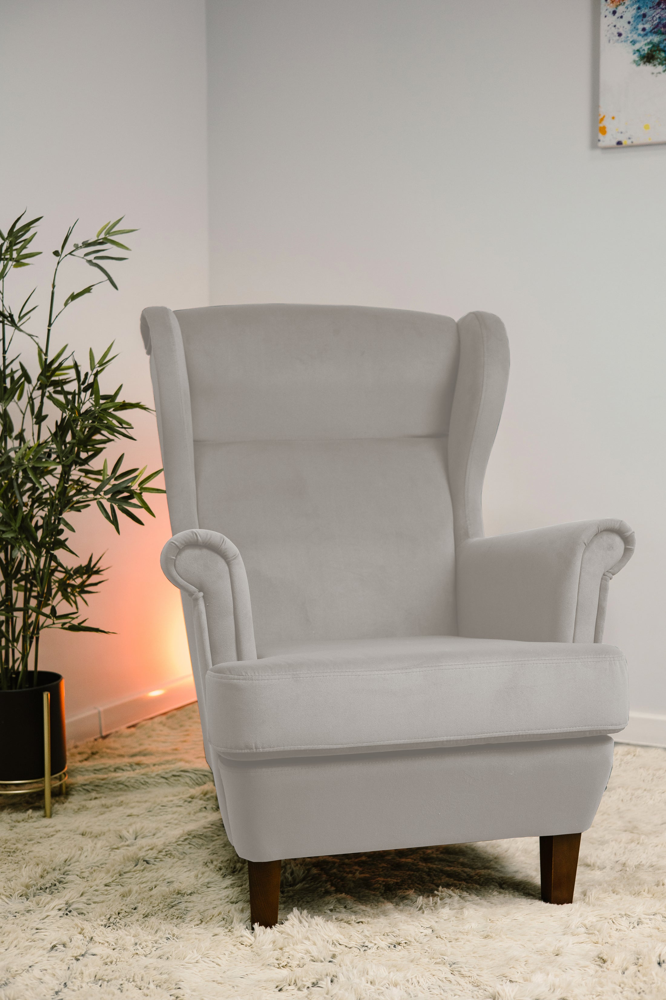 Klasyczny Fotel Uszak Otusso - Elegancja i Komfort z Technologią BE CLEAN®, Idealny do domu