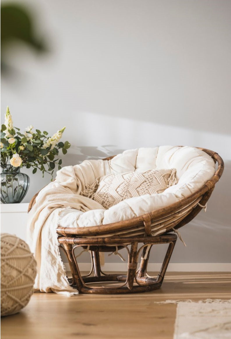 Poduszka Okrągła na Papasan Sztruks