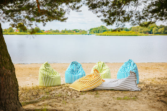 Pufa Banan Beanbag STRIPE Wodoodporna i Wielofunkcyjna, OEKO-TEX® 100