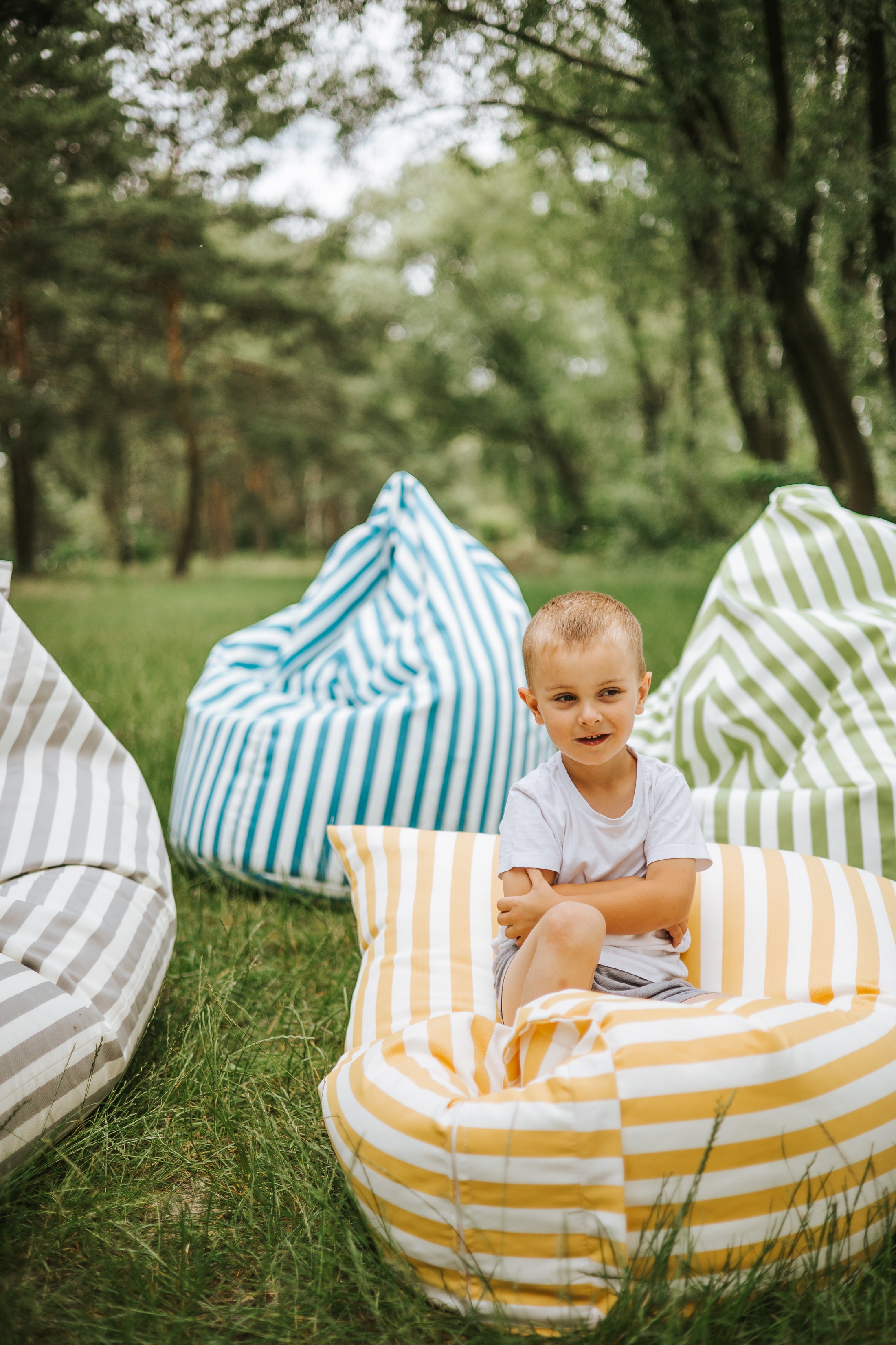 Beanbag Sako Wodoodporne – STRIPE Klasyczne Siedzisko Worek ze Styropianem Certyfikat OEKO-TEX® 100