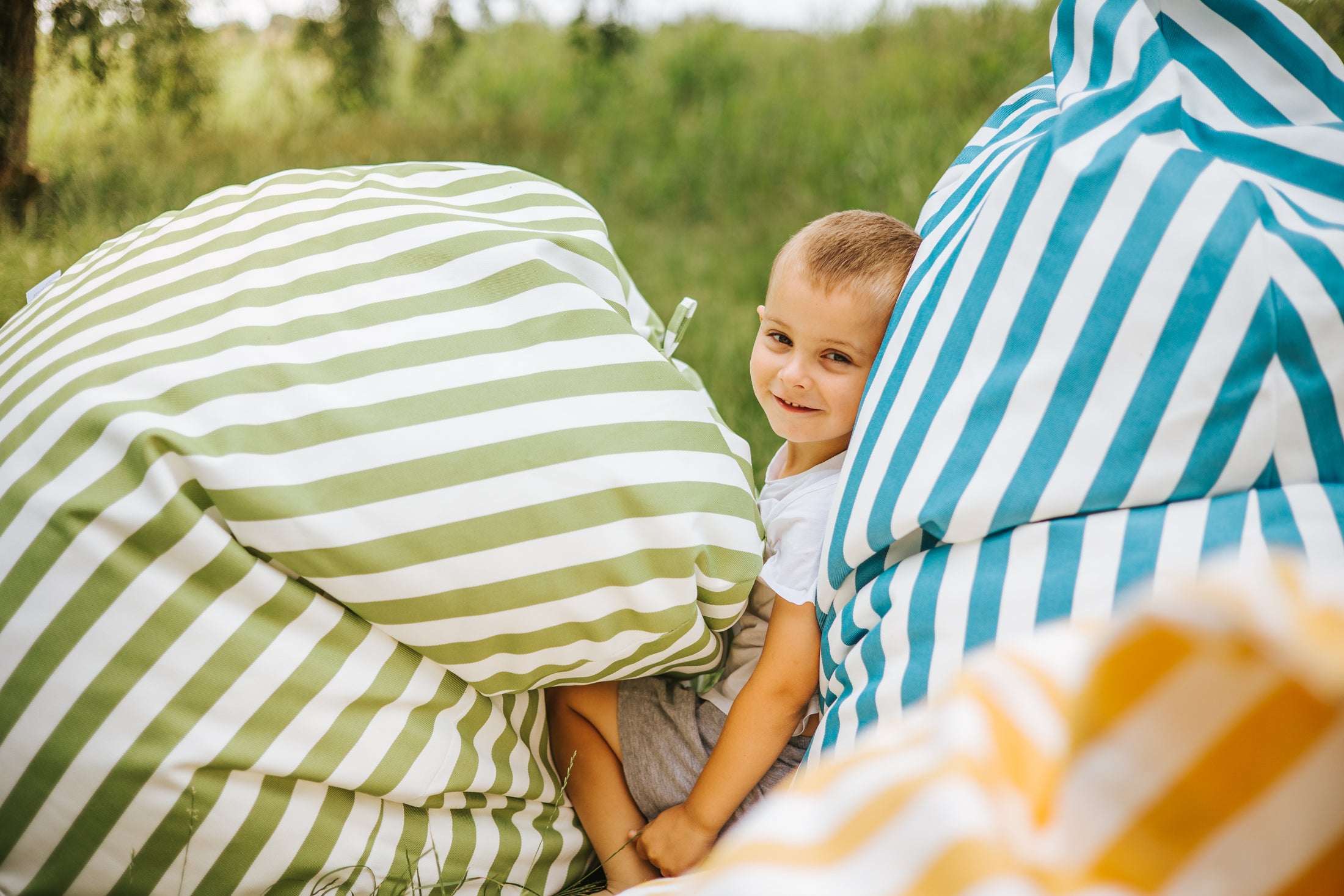 Beanbag Sako Wodoodporne – STRIPE Klasyczne Siedzisko Worek ze Styropianem Certyfikat OEKO-TEX® 100