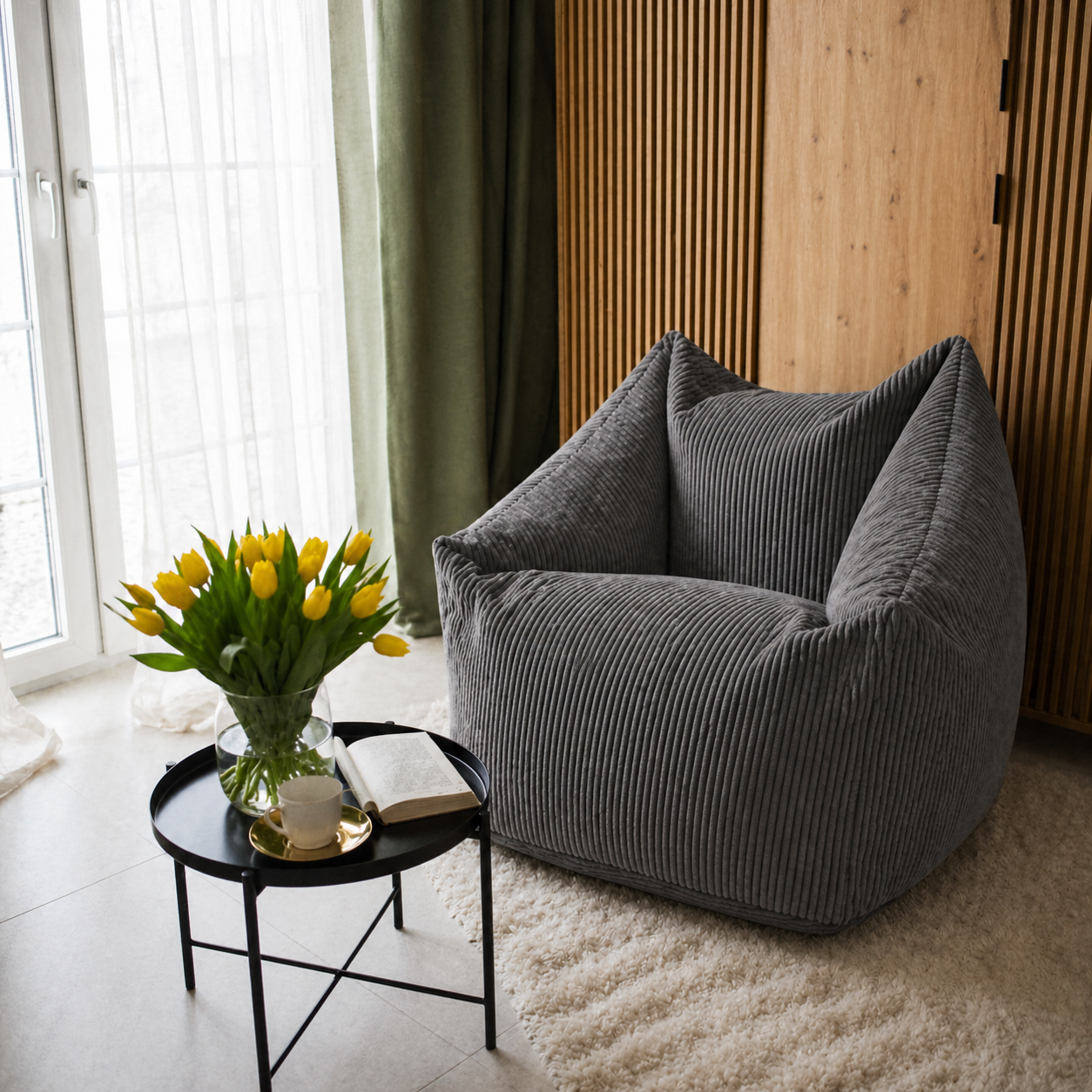 Fotel worek Lazy Sztruks