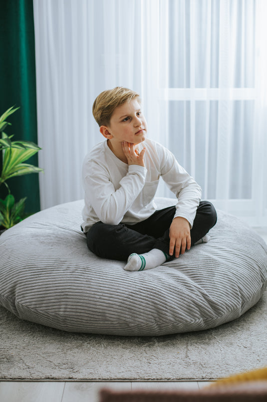 Poducha Beanbag Naleśnik Sztruks -  Worek do Siedzenia, Idealna do Relaksu w Salonie na Tarasie i w Ogrodzie