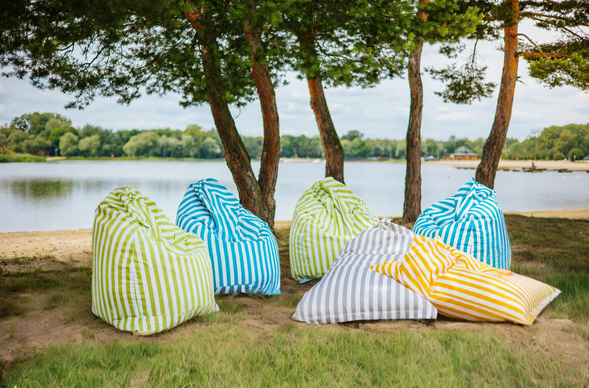 Beanbag Sako Wodoodporne – STRIPE Klasyczne Siedzisko Worek ze Styropianem Certyfikat OEKO-TEX® 100